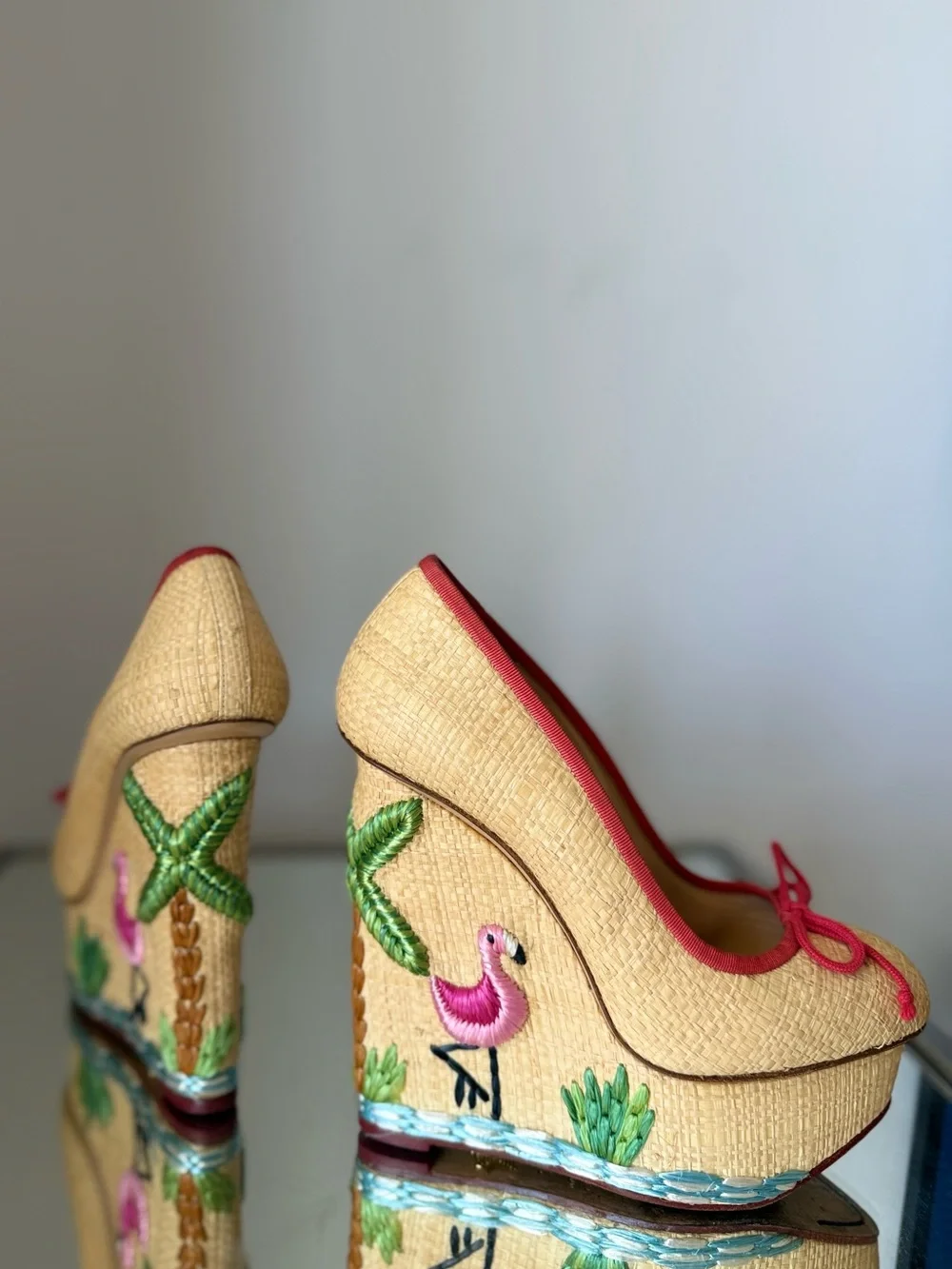 Charlotte Olympia x Miami flamingo Wedge 36.5 $1,295